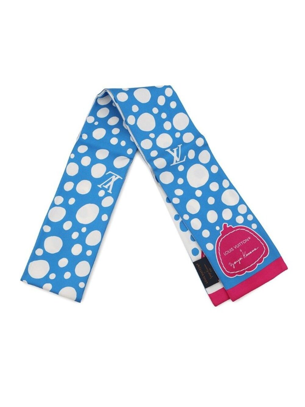 Louis Vuitton Scarf Bandeau Infinity Dot LV Yk Silk White Blue-Multicolor